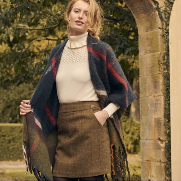 Barbour Birch 100% Plaid Wool Skirt 10 - Picture 2 of 7